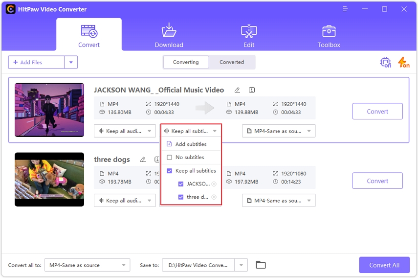 add subtitles to video successfully
