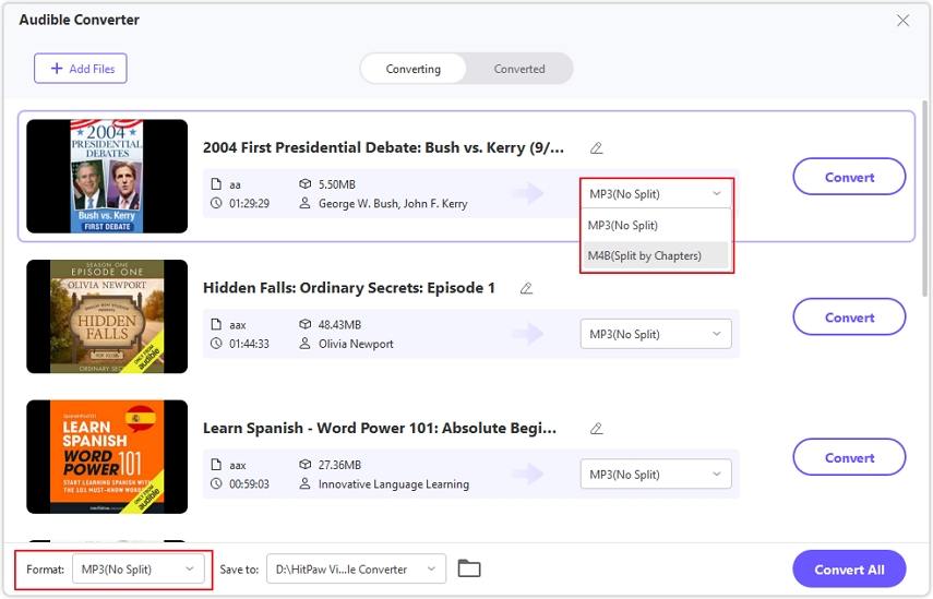 convert audible book to mp3
