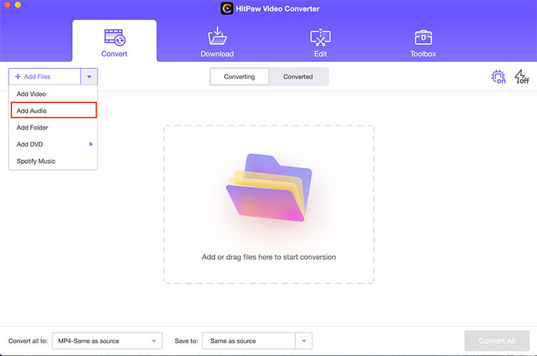 upload your audio file