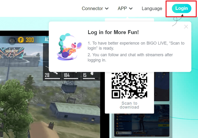 Step 1 to BIGO LIVE PC Online