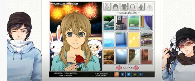 mega anime character creator - change backgrounds
