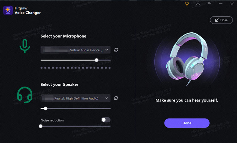 choose input & output in hitpaw voice changer