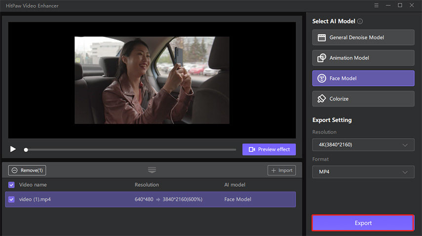 Step 4 to HitPaw enhance video