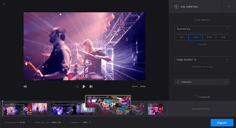 Combine MP4 files on Mac with clideo