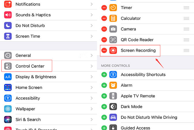 instagram live record - control center