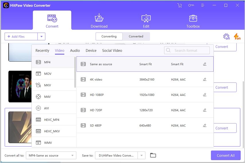select dvd output format