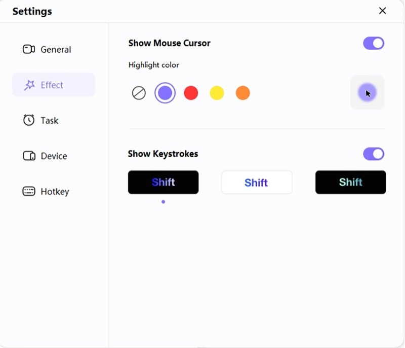 capture kestrokes in hitpaw screen recorder