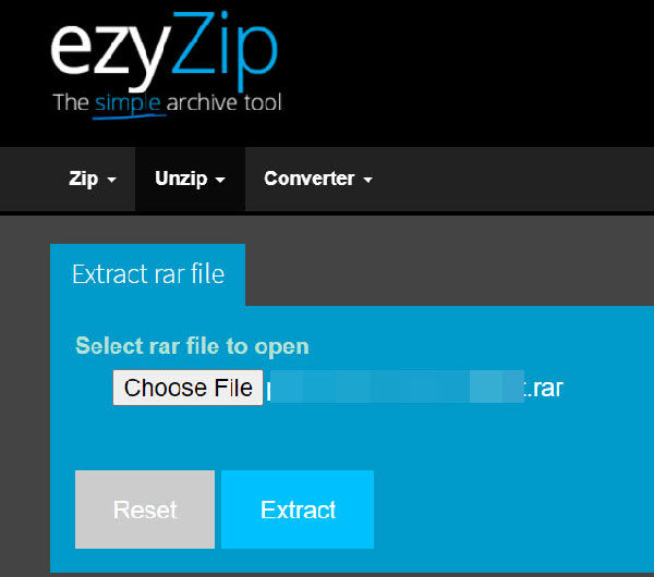 convert rar to mp4 online using ezyzip