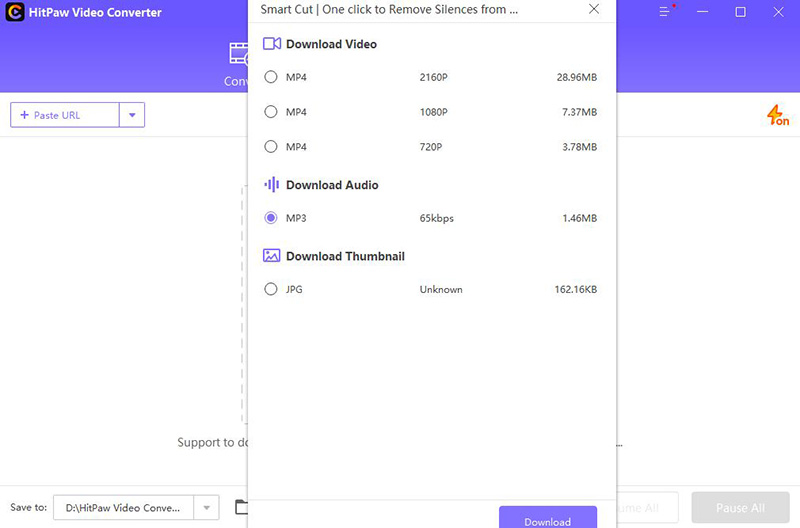 Step 2 to HitPaw Facebook Video to MP3 Converter