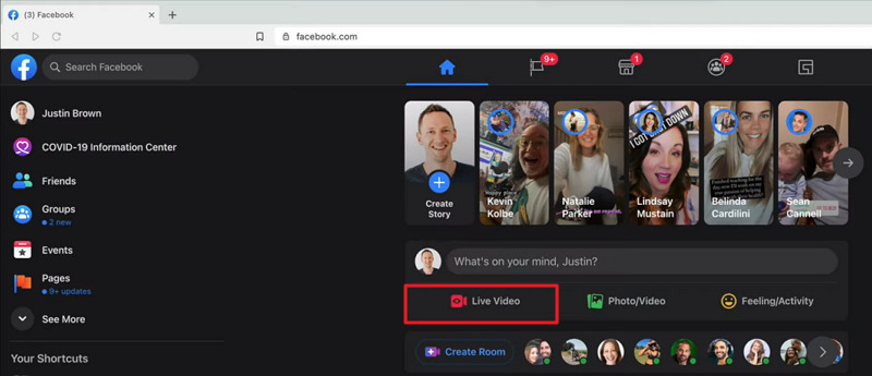 Step 1 to Facebook Live Stream Desktop