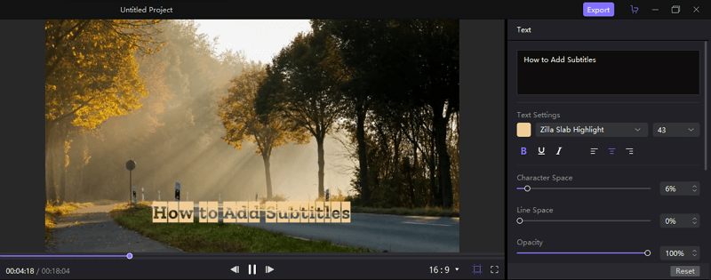 hitpaw add subtitles export