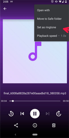 trim to set ringtone
