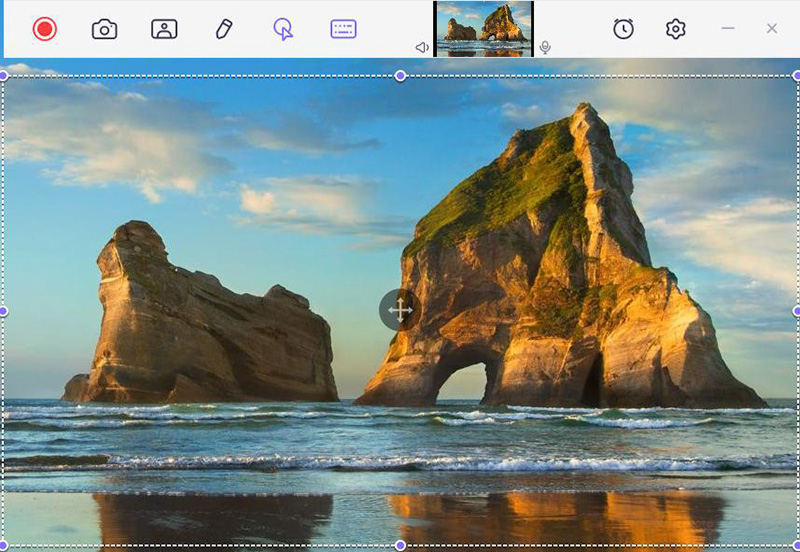 select the record area in hitpaw screen recorder