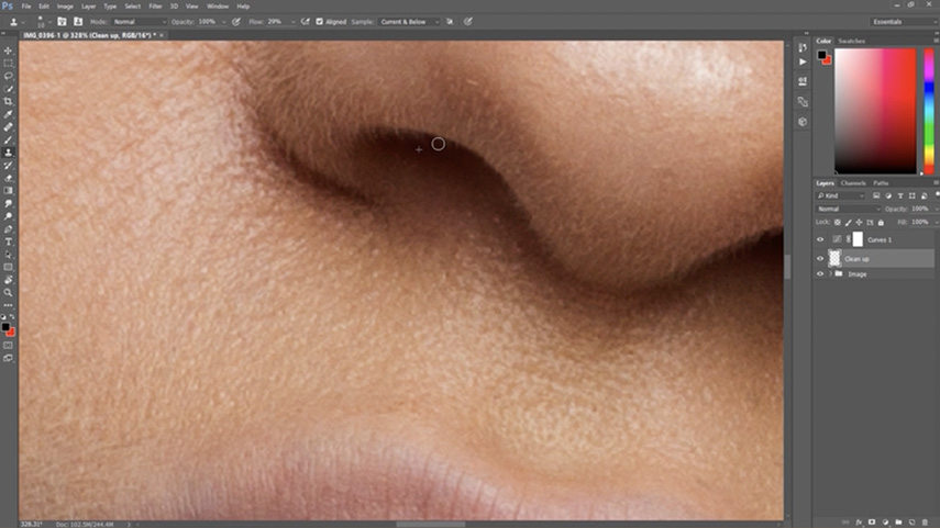remove blemishes with Photoshop