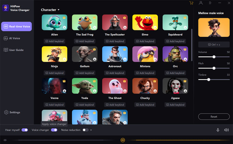 choose effects in hitpaw voice changer