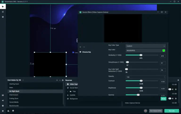best green screen settings streamlabs