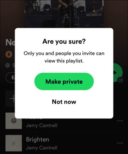 make spotify playlist private 2022