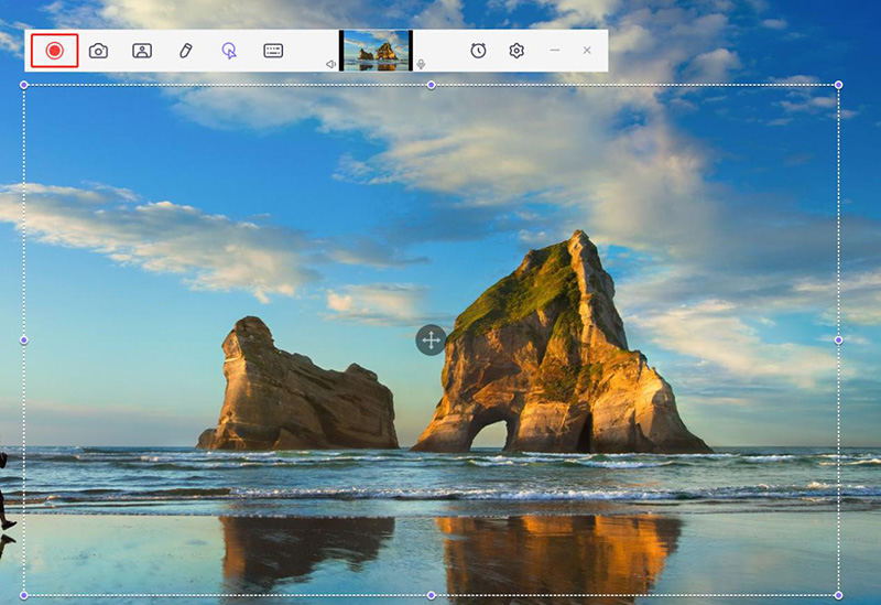 select the record area in hitpaw screen recorder