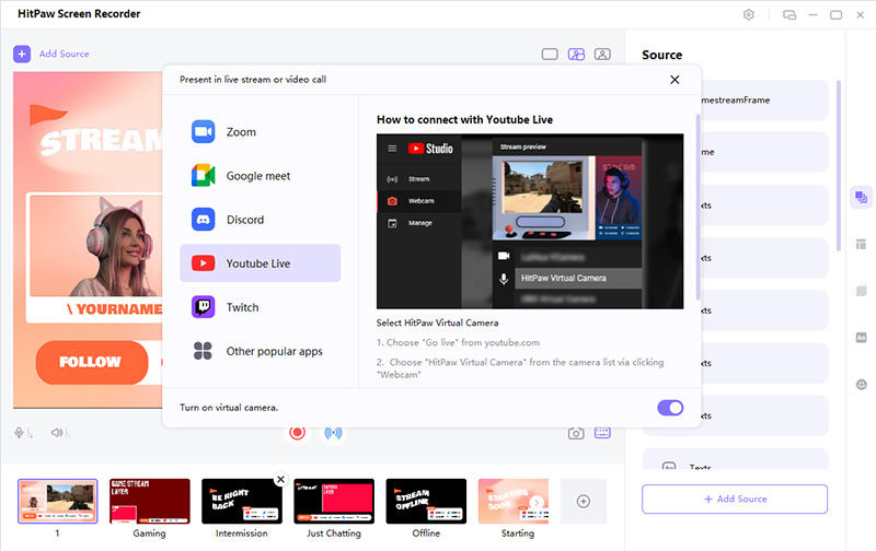 start live streaming