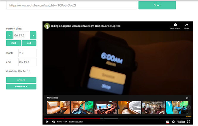 how to download a section of a youtube video with ytcutter